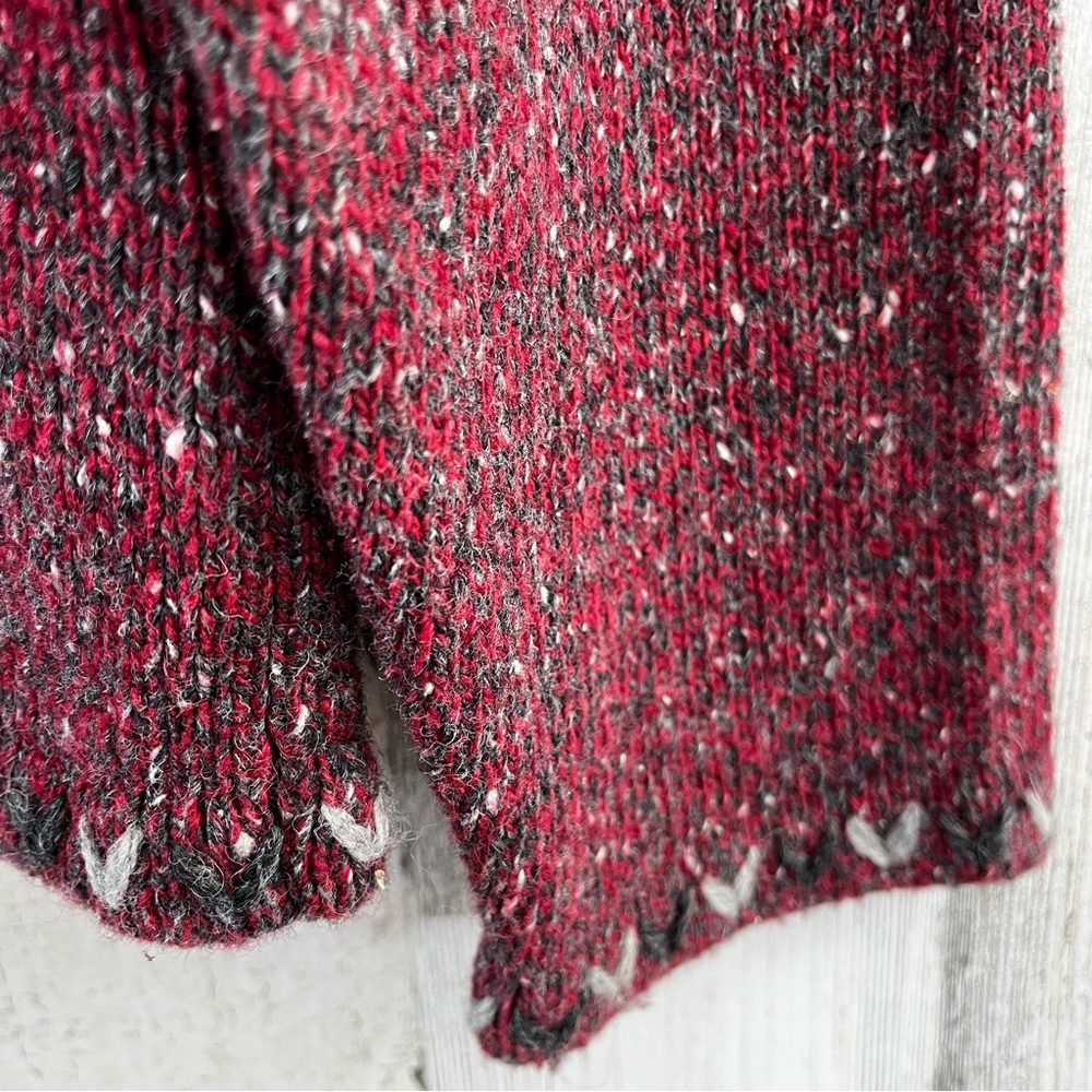 Woolrich Ruby Red Grey Button Up Cardigan Sweater… - image 8